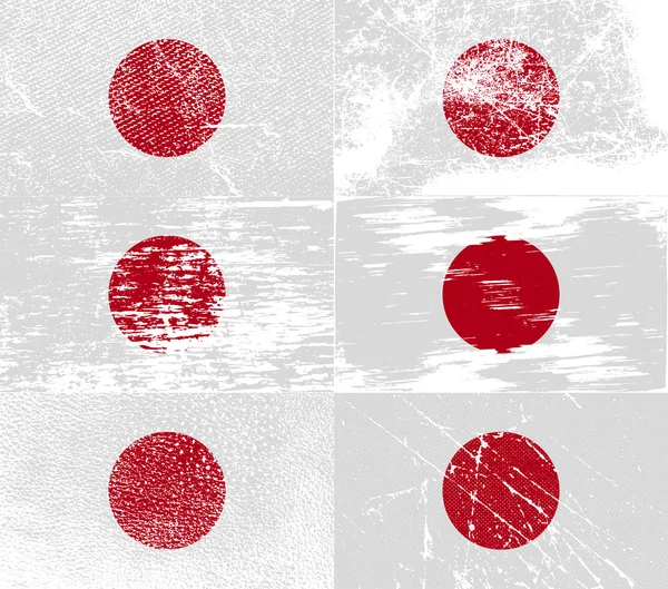 Bandera de Japón con textura antigua. Vector — Vector de stock