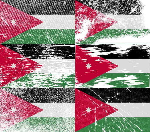 Jordan régi textúra zászlaja. Vektor — Stock Vector