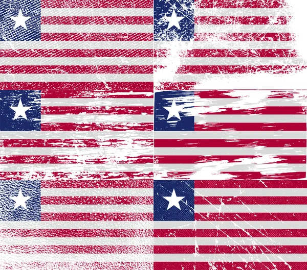 Flag of Liberia with old texture. Vector — Stock Vector