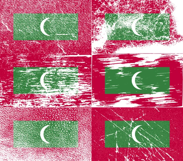 Flag of Maldives with old texture. Vector — Stock Vector