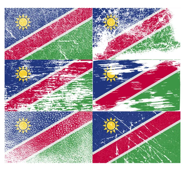 古いテクスチャとナミビアの旗。ベクトル — ストックベクタ