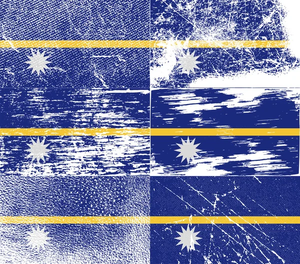 Drapeau de Nauru avec une texture ancienne. Vecteur — Image vectorielle