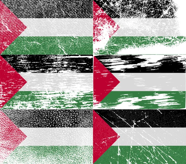 Bandeira da Palestina com textura antiga. Vetor — Vetor de Stock