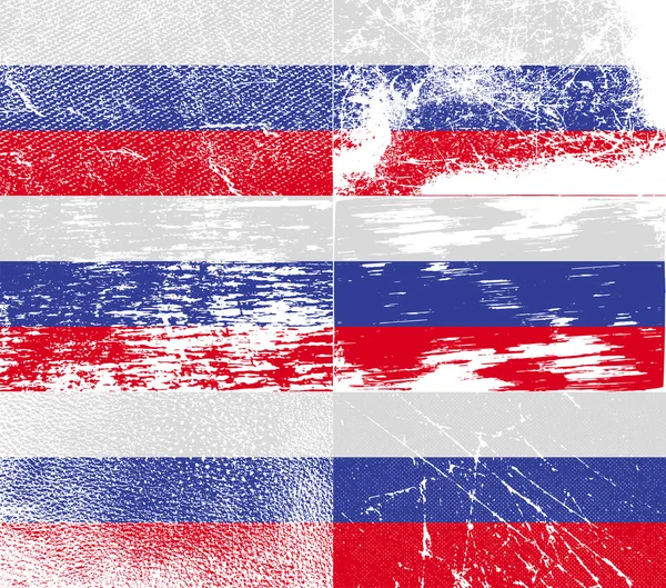 Drapeau de la Russie avec une texture ancienne. Vecteur — Image vectorielle