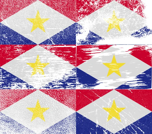 Bandera de Saba con textura antigua. Vector — Archivo Imágenes Vectoriales