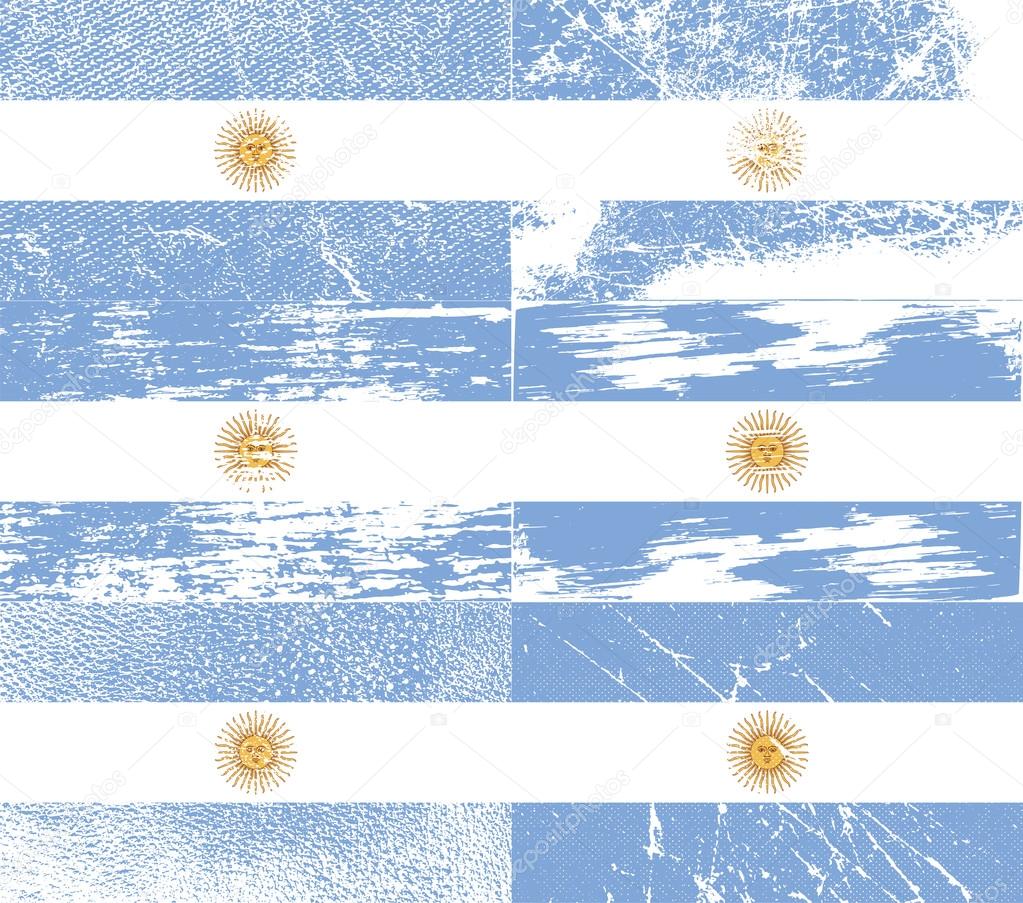 Flag of Argentina with old texture. Vector