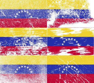 Venezuela bayrağı eski doku ile. Vektör