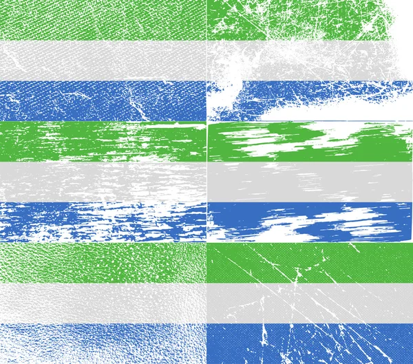 Vlag van Sierra Leone met oude textuur. Vector — Stockvector