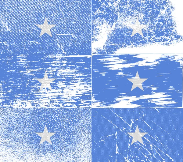 Somali bayrağı eski doku ile. Vektör — Stok Vektör