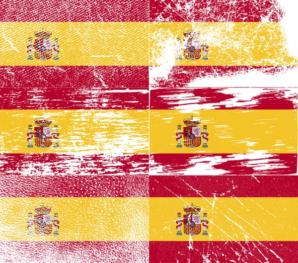 Bandeira da Espanha com textura antiga. Vetor — Vetor de Stock