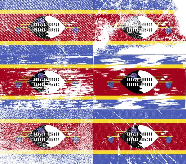 Bandera de Swazilandia con textura antigua. Vector — Vector de stock