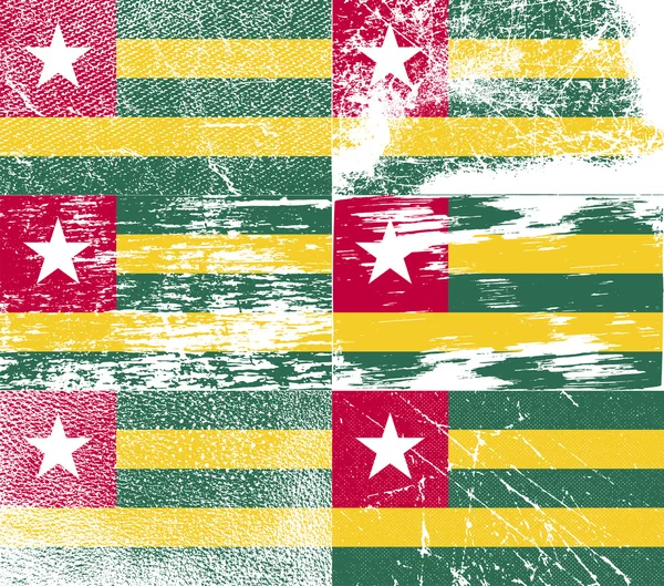 Togo bayrağı eski doku ile. Vektör — Stok Vektör