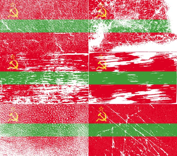 Flagga Transnistrien med gamla konsistens. Vektor — Stock vektor