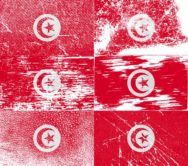 Bandeira da Tunísia com textura antiga. Vetor — Vetor de Stock