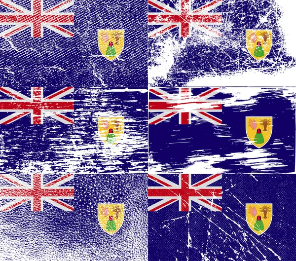Bandera de Turcos y Caicos con textura antigua. Vector — Vector de stock