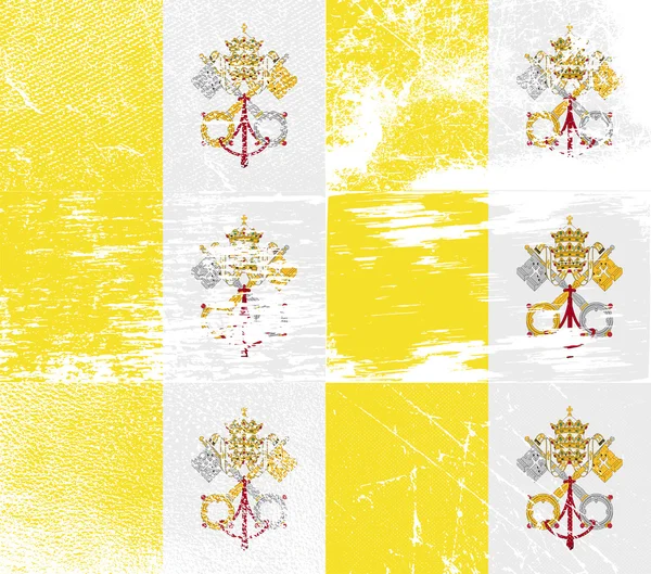 Flagge des vatikanischen Stadtheiligen mit alter Textur. Vektor — Stockvektor