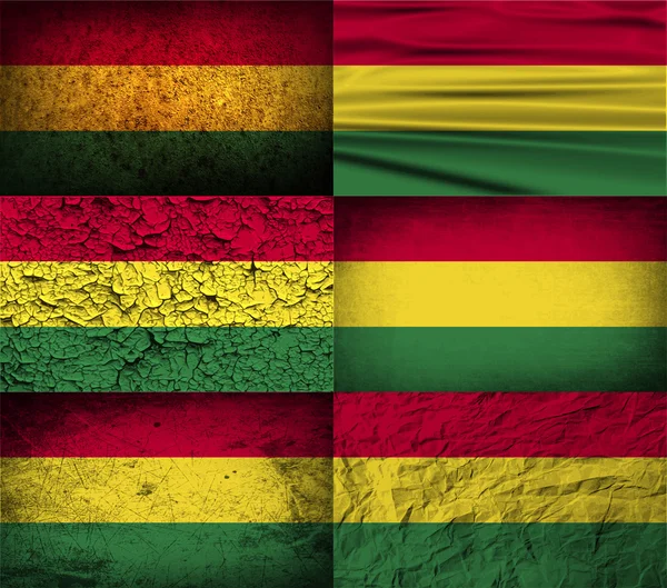 Bolivya'nın bayrağı eski doku ile. Vektör — Stok Vektör