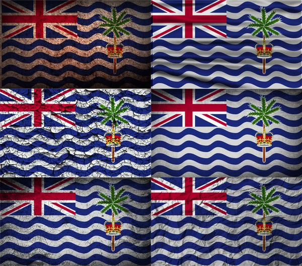 Bandeira do território britânico do Oceano Índico com textura antiga. Vetor — Vetor de Stock