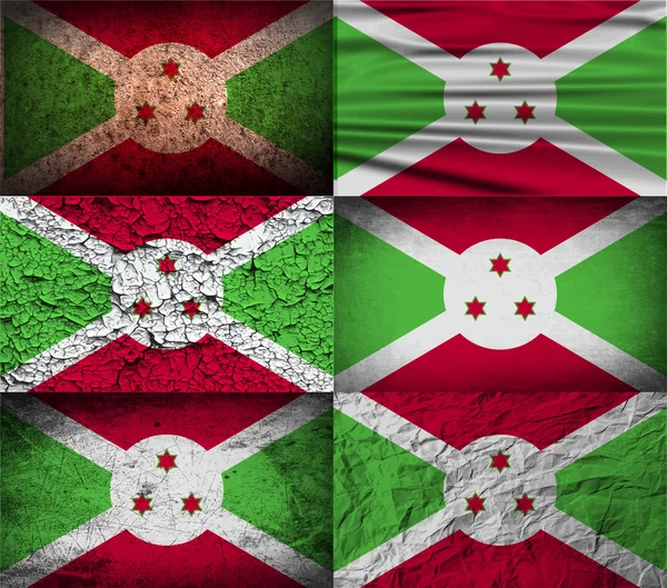 Bandeira do Burundi com textura antiga. Vetor — Vetor de Stock