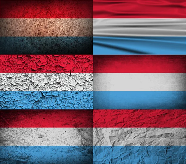 Drapeau du Luxembourg avec une texture ancienne. Vecteur — Image vectorielle