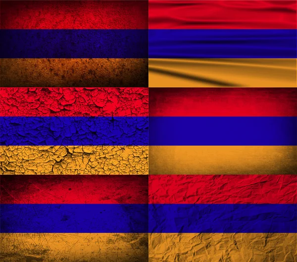 Flagge von Armenien mit alter Textur. Vektor — Stockvektor