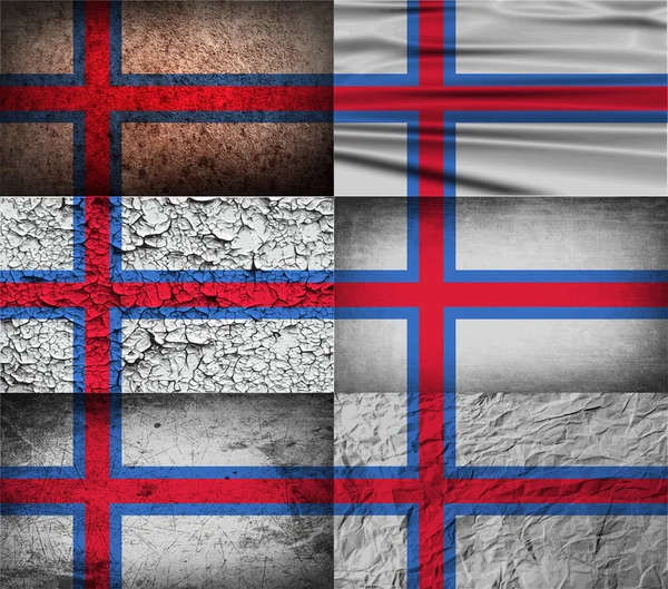 Flag of Faroe Islands with old texture. Vector — Stock Vector