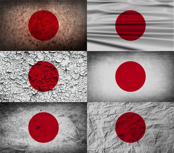 Flagge Japans mit alter Textur. Vektor — Stockvektor