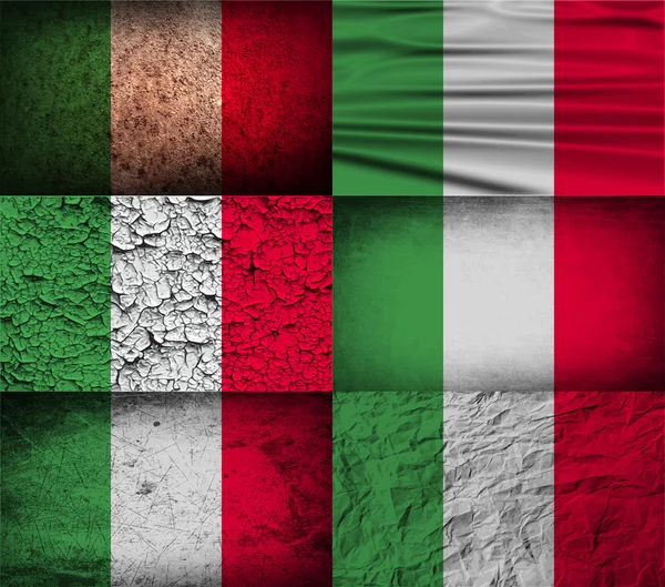 Flag of Italy with old texture. Vector — Stock Vector