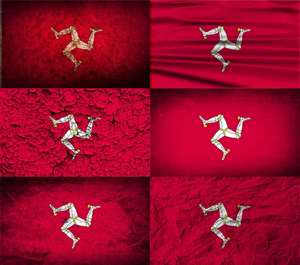 Isle of man eski doku ile bayrak. Vektör