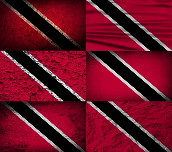 Bandeira de Trinidad e Tobago com textura antiga. Vetor — Vetor de Stock