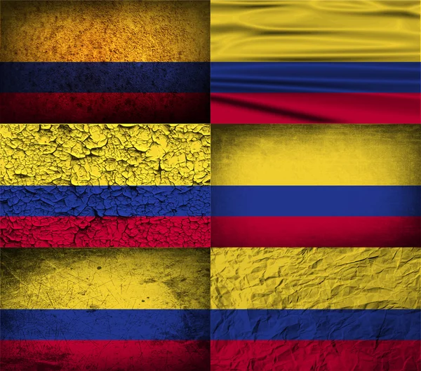 Eski doku ile bayrak Kolombiya. Vektör