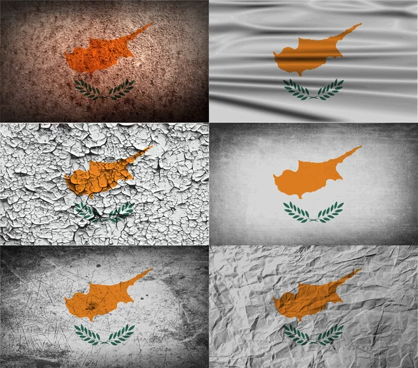 Flag of Cyprus with old texture. Vector — Stock Vector