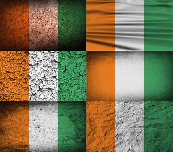 Drapeau de Côte divoire à la texture ancienne. Vecteur — Image vectorielle