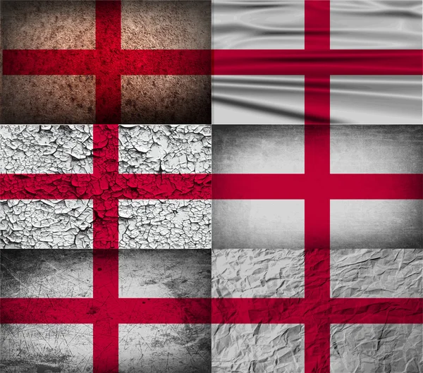 Bandera de Inglaterra con textura antigua. Vector — Vector de stock