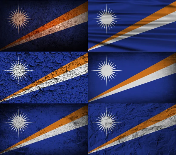 Bandera de las Islas Marshall con textura antigua. Vector — Vector de stock