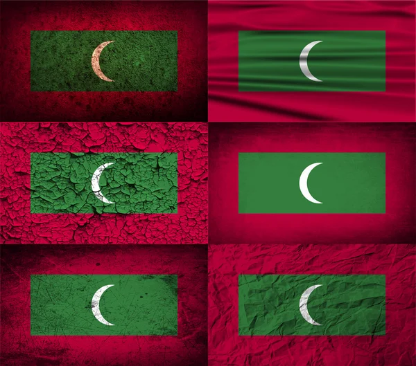 Flagge der Malediven mit alter Textur. Vektor — Stockvektor