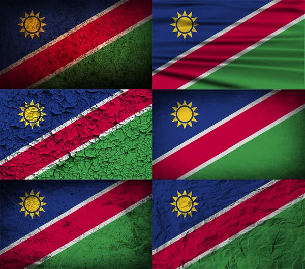 Vlag van Namibië met oude textuur. Vector — Stockvector