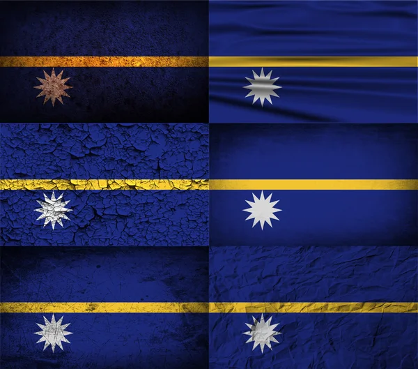 Bandera de Nauru con textura antigua. Vector — Vector de stock