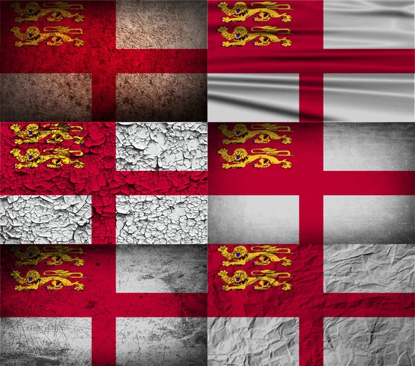 Flagge von Sark mit alter Textur. Vektor — Stockvektor