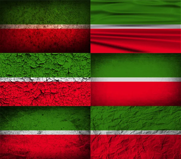 Drapeau du Tatarstan avec une texture ancienne. Vecteur — Image vectorielle