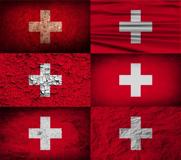 Flag of Switzerland with old texture. Vector — Stock Vector