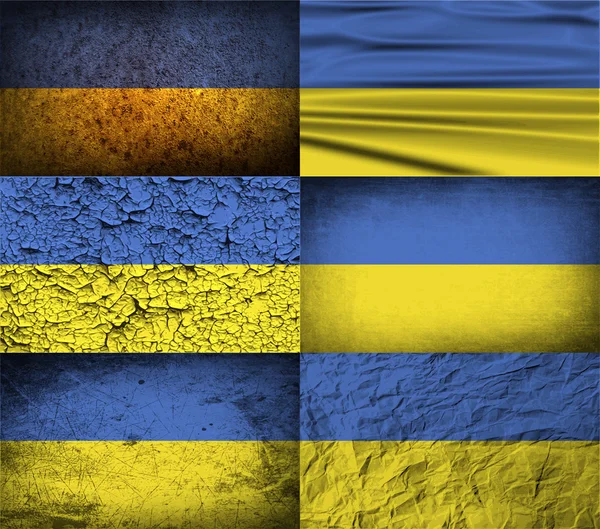 Flagge der Ukraine mit alter Textur. Vektor — Stockvektor