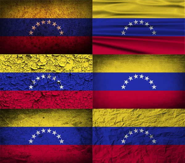 Vlag van Venezuela met oude textuur. Vector — Stockvector