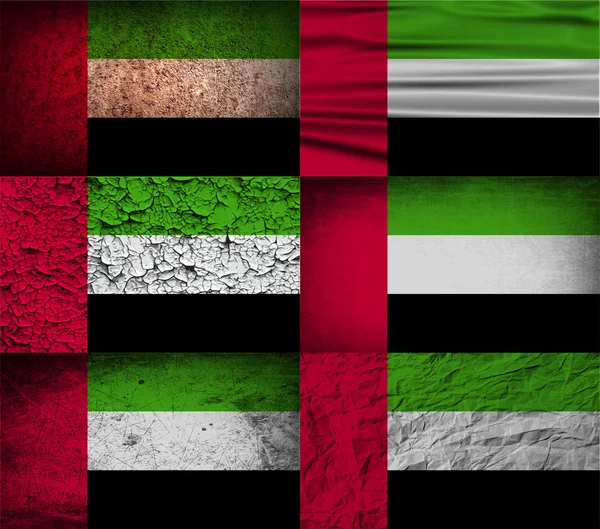 Flag of United Arab Emirates with old texture. Vector — Stock Vector