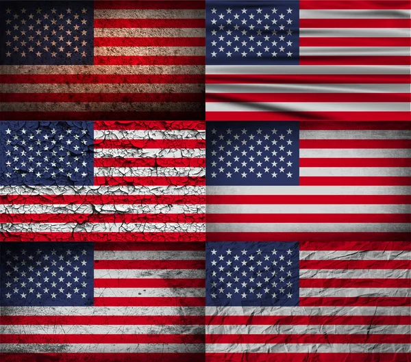 Flag of USA with old texture. Vector — Stock Vector