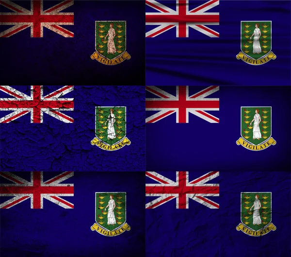 Drapeau des Îles Vierges britanniques avec une texture ancienne. Vecteur — Image vectorielle