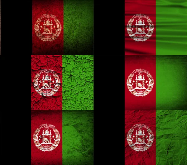 Bandera de Afganistán con textura antigua. Vector — Vector de stock
