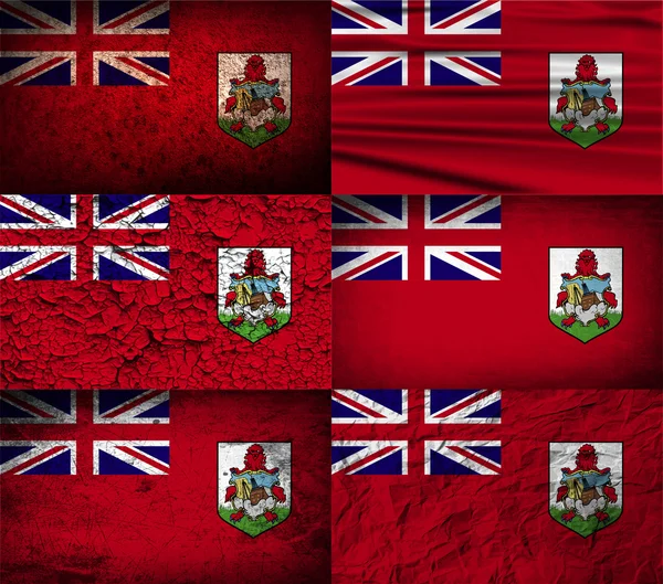 Vlag van Bermuda met oude textuur. Vector — Stockvector