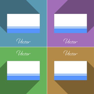 Bayraklar Altay Cumhuriyeti. Renk düz tasarım ve uzun gölgeler kümesi. Vektör