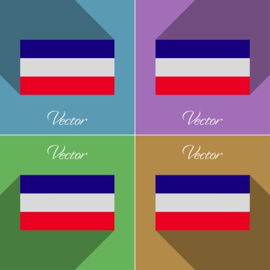 Los Altos işaretler. Renk düz tasarım ve uzun gölgeler kümesi. Vektör